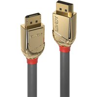 Black Lindy 15m DisplayPort 1.2 cable with gold-plated connectors and red accents.