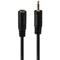 Black Lindy 2.5mm male to 3.5mm female audio adapter with gold-plated connectors and flexible cable.