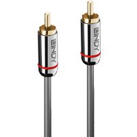 Lindy 2m digital phono audio cable, Cromo Line, with silver connectors, gold-plated tips, and red accents.