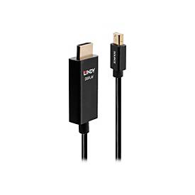 Black 3m Mini DisplayPort to HDMI cable by Lindy, featuring gold-plated connectors and a durable design for reliable video and audio transmission.