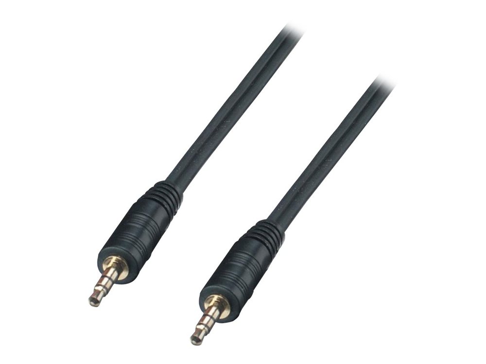 Black 3m premium audio cable featuring two gold-plated 3.5mm jack connectors, designed for high-quality sound transmission.