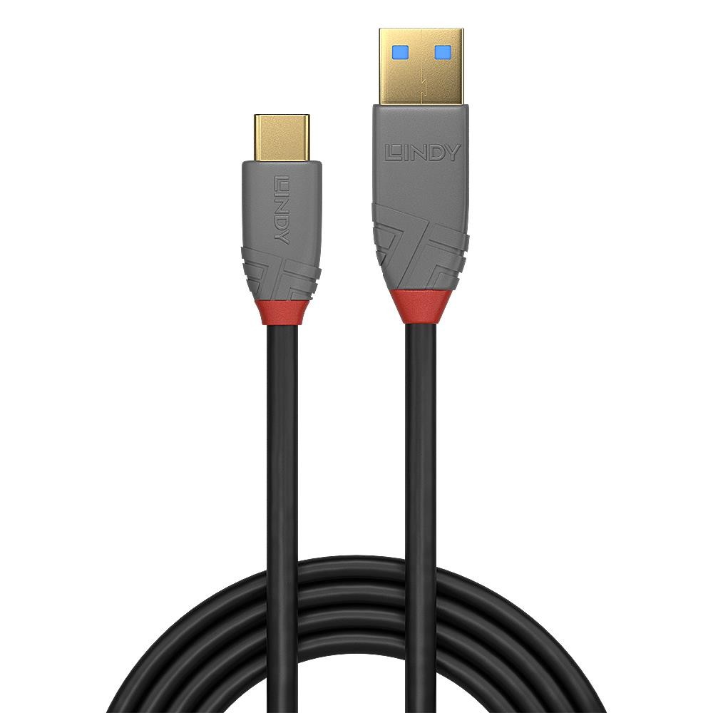 Lindy 3m USB 3.2 Type A to C Cable. 5A PD. Anthra Line - image 3