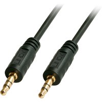 Black Lindy 5m Premium Audio 3.5mm Jack Cable with gold-plated connectors and durable rubber casing.