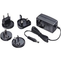 Black Lindy 5VDC 2.6A power supply with four interchangeable plugs and 5.5/2.1mm connector.