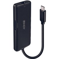 Black Lindy USB-C mini docking station with cable, 4K support, 100W pass-through charging, and multiple ports.