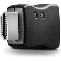 Black Lindy HDMI 2.0 EDID Emulator with silver HDMI connector and two indicator lights