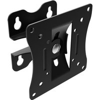 Black Lindy LCD wall mount bracket, adjustable arms, VESA compatible, supports up to 15kg, sleek and sturdy design.