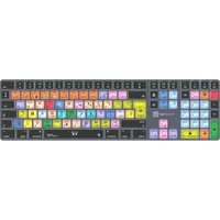 Black Logickeyboard Bluetooth QWERTY with colorful shortcut keys and numeric keypad.