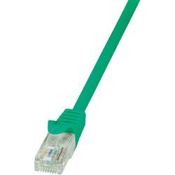 Green 0.5m Cat.5e U/UTP networking cable with a clear connector, featuring a flexible plastic sheath and standard Ethernet design for reliable data transmission.