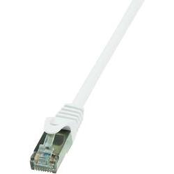 White 10m Cat.6 F/UTP networking cable with clear plastic connectors, designed for high-speed data transmission and minimal interference.