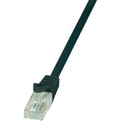 Black 1m Cat.5e U/UTP networking cable with a clear plastic connector, designed for reliable data transmission and networking applications.