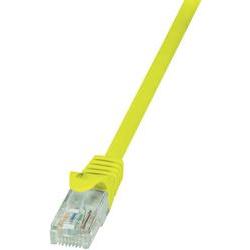 Bright yellow 1m Cat.6 U/UTP networking cable featuring a clear plastic connector, designed for high-speed data transmission.