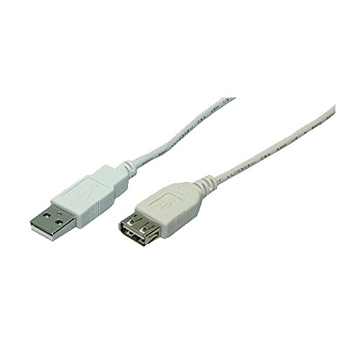 Grey 2m USB 2.0 cable featuring USB-A connectors on both ends, with a durable plastic exterior and clear labeling on the connectors.