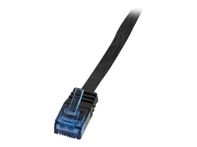 Black 3m Cat.5e U/UTP networking cable featuring a transparent blue connector, designed for reliable data transmission.