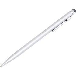Silver LogiLink AA0041 stylus pen with a sleek metallic finish, featuring a fine tip for precision and a clip for easy attachment.