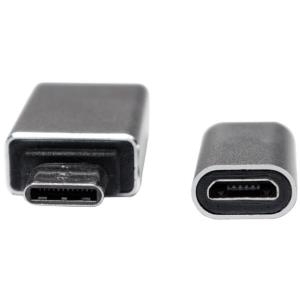 Black LogiLink AU0040 USB 3.2 adapter featuring USB-C and USB 2.0 Micro B connectors, with a sleek metallic finish and compact design for easy connectivity.