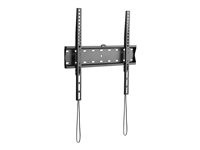 Black LogiLink BP0013 TV mount with adjustable brackets, designed for 55-inch screens, featuring a sturdy metal construction and multiple mounting holes for secure installation.