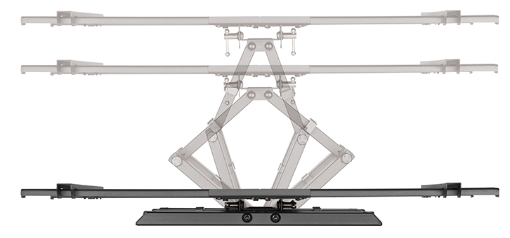 Black LogiLink BP0114 TV mount/stand with adjustable arms, designed for 2.03 m (80") TVs, featuring a sturdy base and a sleek, modern design.