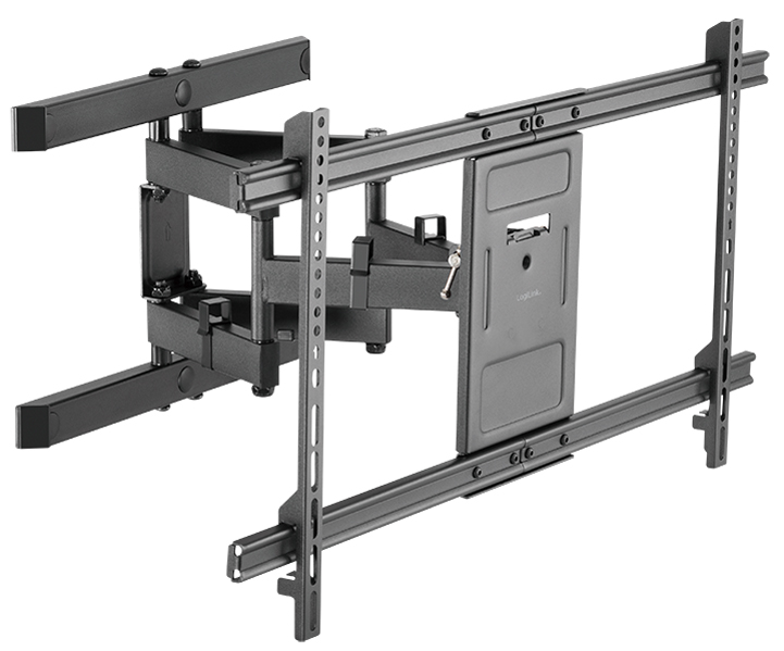 Black LogiLink BP0115 TV mount/stand designed for 2.29 M (90") TVs, featuring a sturdy metal frame with adjustable arms and a central mounting plate.