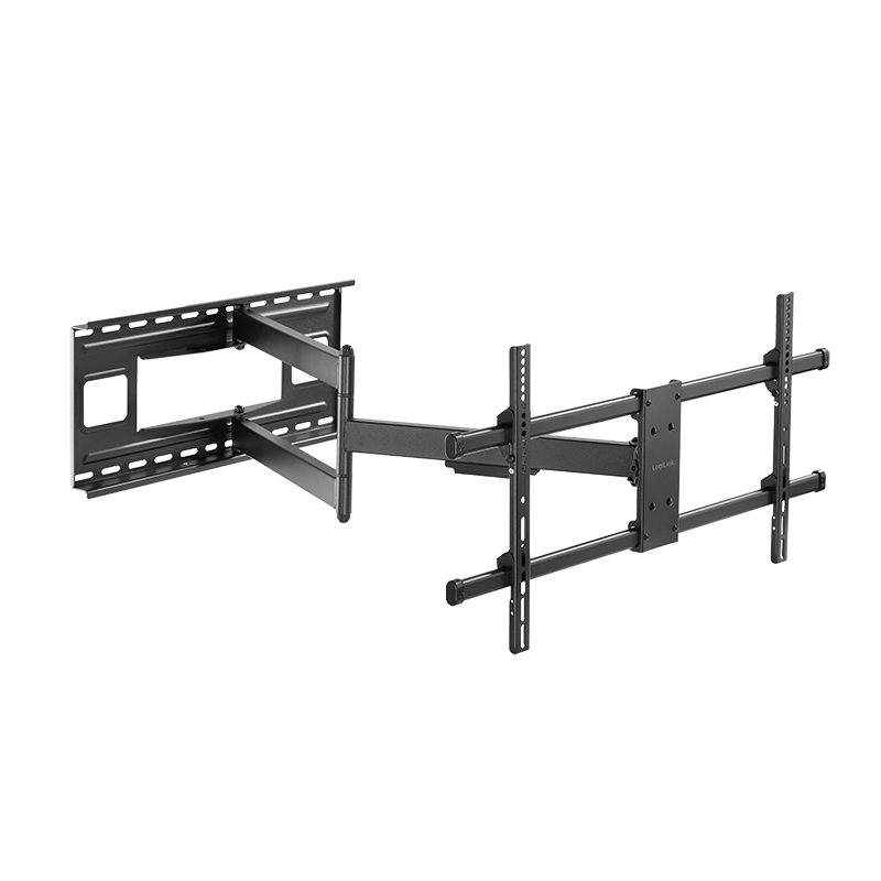 Black LogiLink BP0138 TV mount with adjustable arms, designed for 2.03 m (80") screens, featuring a sturdy metal construction and multiple mounting options.