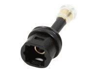 Black LogiLink CA1014 Toslink audio adapter with a clear plastic tip and gold connectors, designed for connecting audio devices.