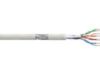 White LogiLink CAT 6 SF/UTP networking cable, 305 meters long, featuring four twisted pairs of wires, designed for high-speed data transmission.