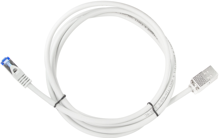 Grey LogiLink CC5152S RJ45 network cable, CAT 6A S/FTP, 25 meters long, featuring a detent connector and a flexible, durable design.