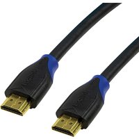 Black LogiLink HDMI cable 1m with gold-plated connectors and blue accents on the plugs.