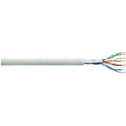 Beige Cat5e networking cable by LogiLink, measuring 305 meters, featuring a durable outer sheath and multiple twisted pairs of colored wires for data transmission.