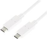 White USB 3.2 Gen 1 USB-C to USB-C cable, 1 meter long, featuring sleek connectors on both ends with a smooth plastic finish.