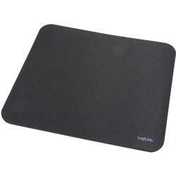 Black LogiLink ID0117 gaming mouse pad with a smooth surface and rounded edges, designed for optimal mouse movement and precision.