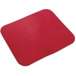 Bright red rectangular mouse pad with rounded corners, made of a smooth material designed for optimal mouse tracking.