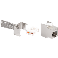 LogiLink Keystone Jack Cat.6A STP SlimLine, metallic finish, 14.5mm, includes connector parts, 24 pcs.