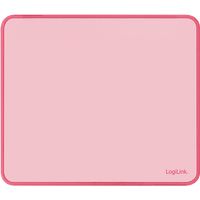 Pink LogiLink mouse pad, 220 x 250 mm, with rounded corners and subtle logo in the bottom right corner.
