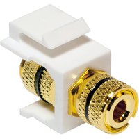 White LogiLink keystone module with gold-plated connectors and textured grips.