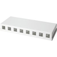 White LogiLink RJ-45 socket safety cover with rectangular shape and multiple port openings.