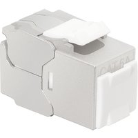 Gray LogiLink NK4082 keystone module with white latch and angular design.