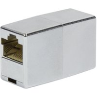 Grey LogiLink RJ45 cable gender changer with rectangular shape and Ethernet ports on both ends.