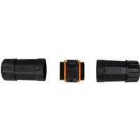 Black LogiLink RJ45 wire connector with cylindrical design and orange accents