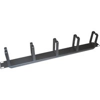 Black LogiLink OR104B rack accessory with five cable management loops and mounting brackets.