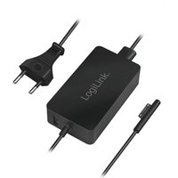 Black LogiLink PA0197 universal laptop charger with EU plug and detachable cable.