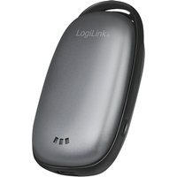 Grey LogiLink PA0264 power bank, 4000 mAh, smooth oval shape, with a small LED indicator and rounded edges.