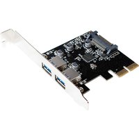 Black LogiLink internal USB 3.2 Gen 1 adapter card with two USB ports and white bracket.