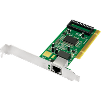 LogiLink PCI Card with green circuit board, single RJ45 port, and gold connector edge.