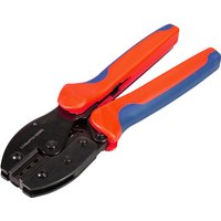 Black LogiLink cable crimper with blue and orange handles, ergonomic grip design.