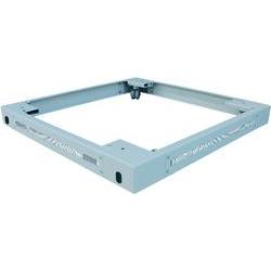 LogiLink PLI68B Rack Accessory Rack Plinth in light gray metal, featuring a sturdy square frame with ventilation slots and mounting points for secure installation.