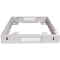 Gray LogiLink PLI81G rack plinth with vented front panel and mounting holes.