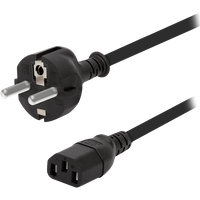 Black LogiLink power cord, CEE 7/7 to C13, 1.8m length, featuring a round plug and rectangular connector.