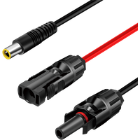 Black and red LogiLink solar adapter cable with DC7909/M to 2x PVC/MF connectors.