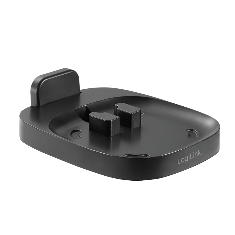 Compact black wall mount designed for Sonos One and One SL speakers, featuring a sleek design with two support brackets and a smooth, durable surface.